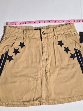 NWT Social Collision Hot Topic Star Khaki Mini Skirt Y2K Grunge Indie Sleaze SM